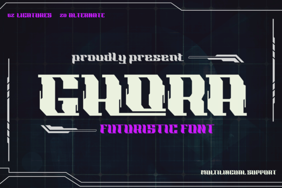 Ghora: A Futuristic Display Font for Cyberpunk Campaigns