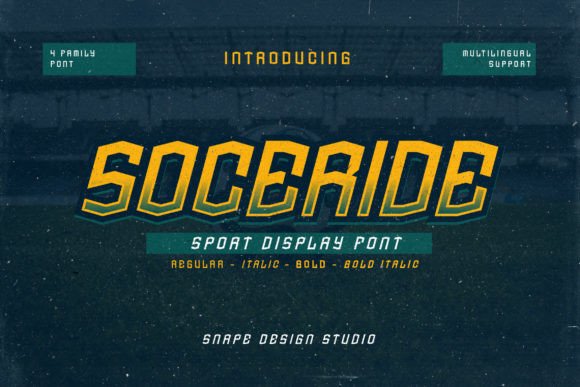 Soceride Typeface for Bold Sports Branding and Handmade Labels