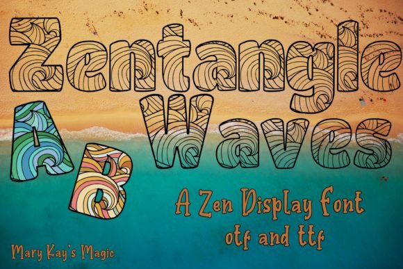 Zentangle Waves Display Font for Campaign Visuals